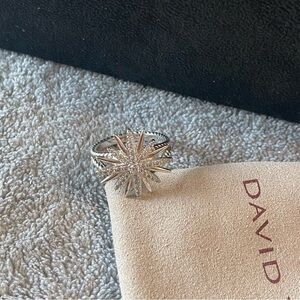 Starburst Ring Sterling Silver With Diamonds Size 7